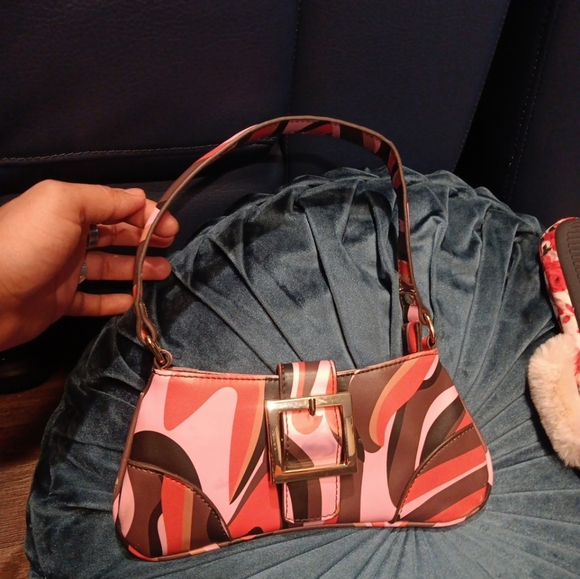 Pretty Little Stylish Pink and Brown Women's Bag - Picture 1 of 4